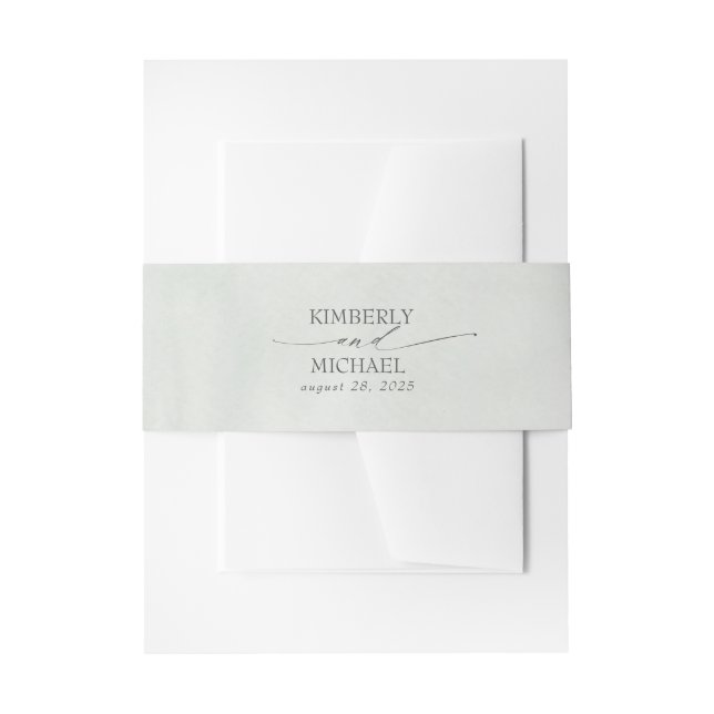 Bandeau De Faire-part Soft Pastel Green Élégant Mariage Script (Devant example)