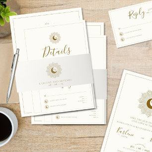 Bandeau De Faire-part Soleil et Lune Bande de ventre Mariage intemporell