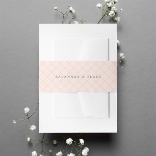 Bandeau De Faire-part Sorbet Mariage personnalisé en treillis de pêche