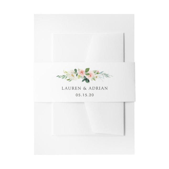 Bandeau De Faire-part Spring Blush Floral Belly Band (Devant example)