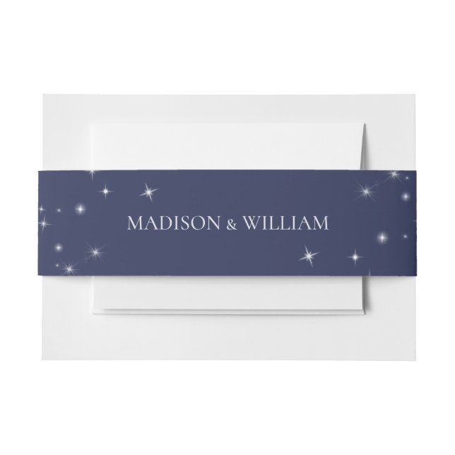 Bandeau De Faire-part Star Celestial Mariage bleu personnalisé (Devant Example)