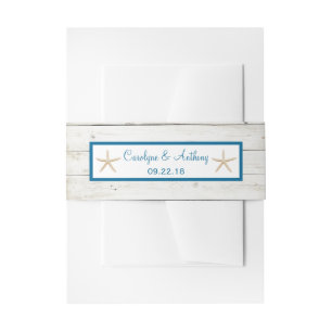 Bandeau De Faire-part Starfish Whitewashed Wood Beach Wedding Collection