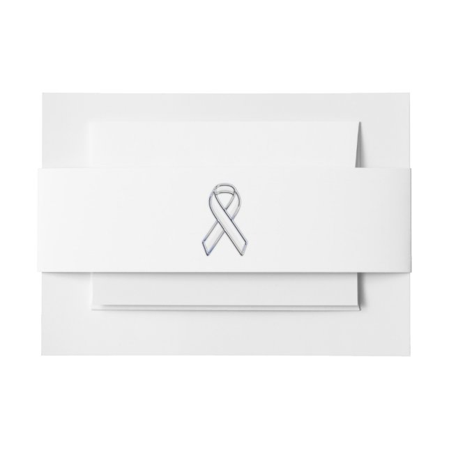 Bandeau De Faire-part Style Chrome White Ribbon Sensibilisation (Devant Example)