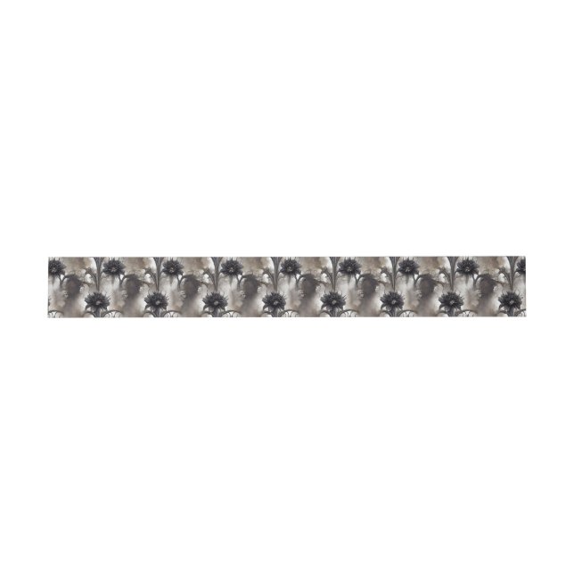 Bandeau De Faire-part Style Floral Gothique Foncé (Plat)