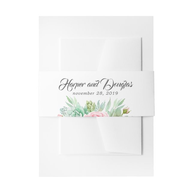 Bandeau De Faire-part Succulents Floral Mariage (Devant example)