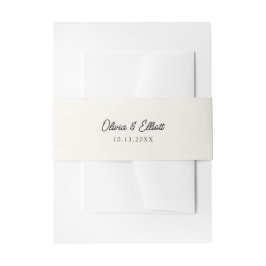 Bandeau De Faire-part Suite Mariage blanc minimaliste Crème Script Off