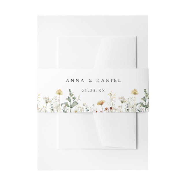 Bandeau De Faire-part Summer Wildflower Field Wedding (Devant example)