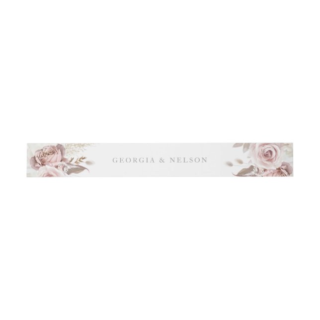 Bandeau De Faire-part Superbe Mariage floral Blush (Plat)