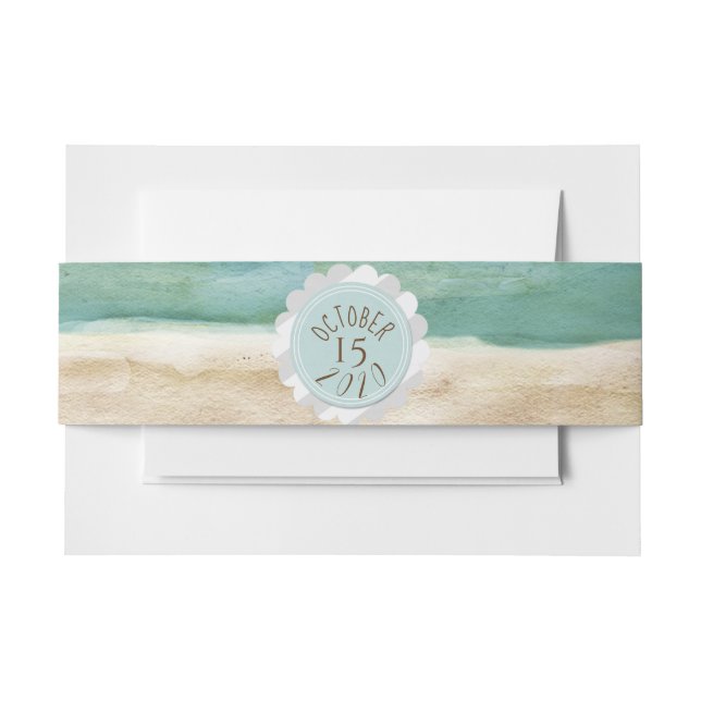 Bandeau De Faire-part Sur Le Beach Invitation Belly Band (Devant Example)
