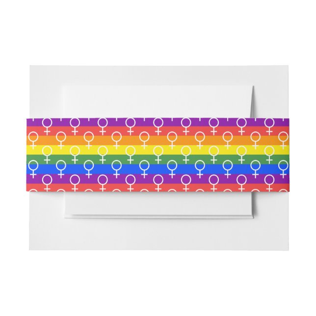 Bandeau De Faire-part Symbole féminin Motif arc-en-ciel (Devant Example)