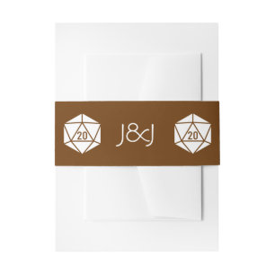 Bandeau De Faire-part Tabletop Chic dans le chocolat Invitation Bande de