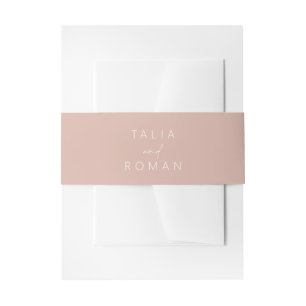 Bandeau De Faire-part TALIA Élégant Moderne Rose Poussiéreux Mariage Ros