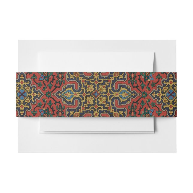 Bandeau De Faire-part Tapis Perse Tapis Rouge Bleu classique (Devant Example)