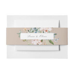 Bandeau De Faire-part Taupe Aquarelle Nom Floral Mariage