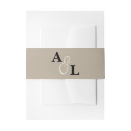 Bandeau De Faire-part Taupe monogramme Ampersand Mariage personnalisé