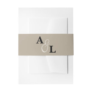 Bandeau De Faire-part Taupe monogramme Ampersand Mariage personnalisé