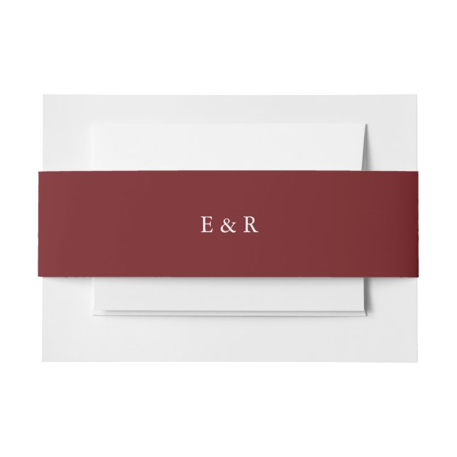 Bandeau De Faire-part Tendance des couleurs solides rouges Merlot (Devant Example)