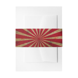 Bandeau De Faire-part Tente de cirque vintage étoiles lignes rouges carn