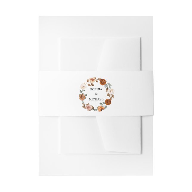 Bandeau De Faire-part Terracotta Burnt Orange Floral Wedding (Devant example)