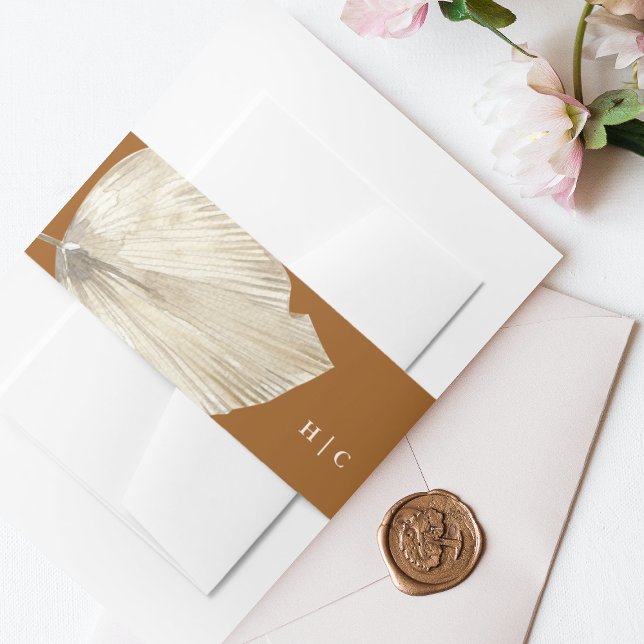 Bandeau De Faire-part Terracotta Grass Tropical Jungle Mariage Floral (Créateur téléchargé)