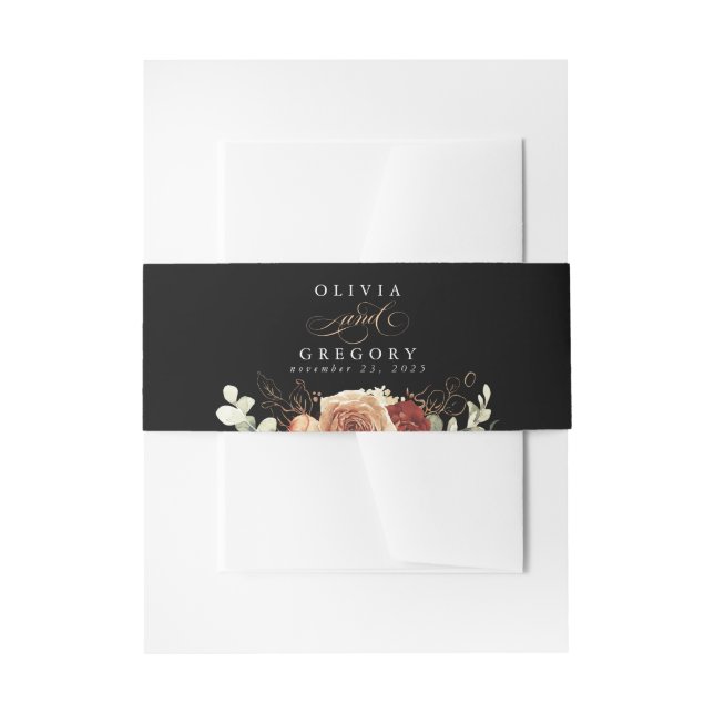 Bandeau De Faire-part Terracotta moderne Boho Mariage noir (Devant example)