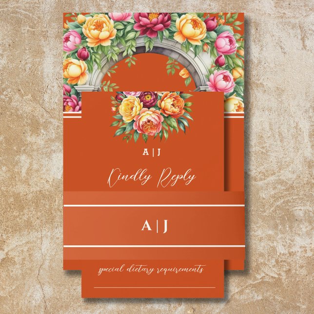 Bandeau De Faire-part Terracotta Monogram Faire-part de mariage Belly Ba (Créateur téléchargé)