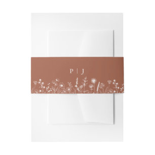Bandeau De Faire-part Terracotta Rustic Floral Automne Fleur sauvage Mar