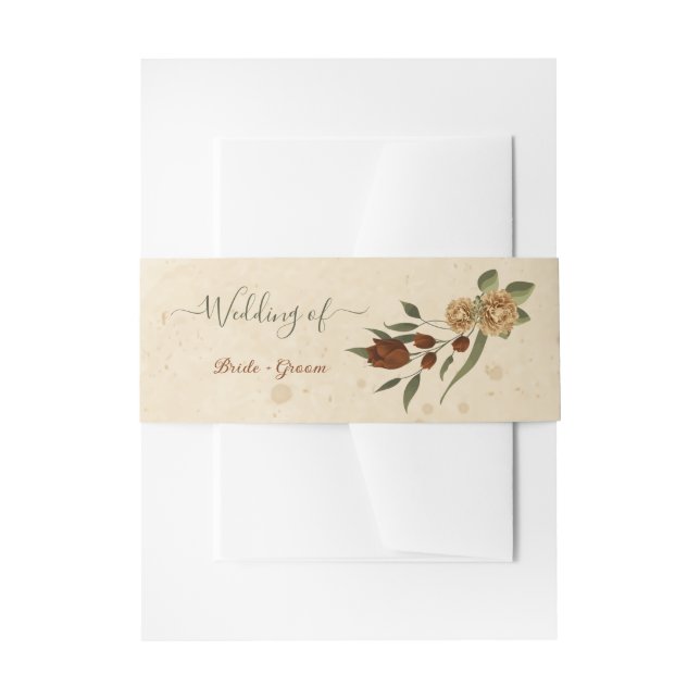 Bandeau De Faire-part terre cuite rustique fleurie mariage (Devant example)