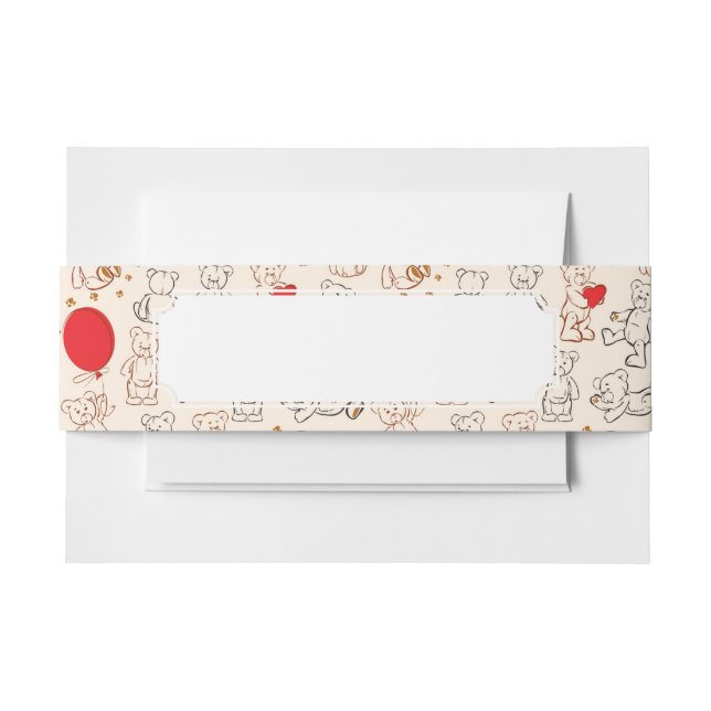 Bandeau De Faire-part Texture avec le nounours (Devant Example)