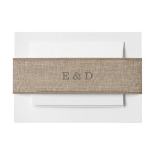 Bandeau De Faire-part Texture rustique de toile de jute