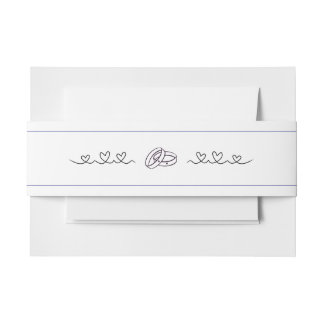 Bandeau De Faire-part Thème Mariage Coeur et Anneaux