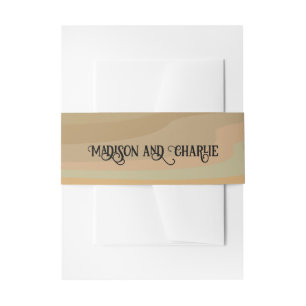 Bandeau De Faire-part Tourbillons rétro Earthtone Mariage simple