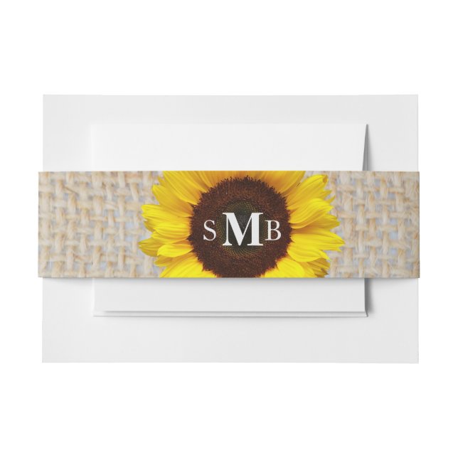 Bandeau De Faire-part Tournesol Burlap Rustique Personnalisé (Devant Example)