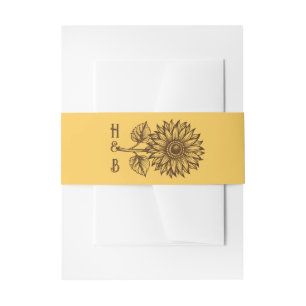 Bandeau De Faire-part Tournesol de moutarde rustique