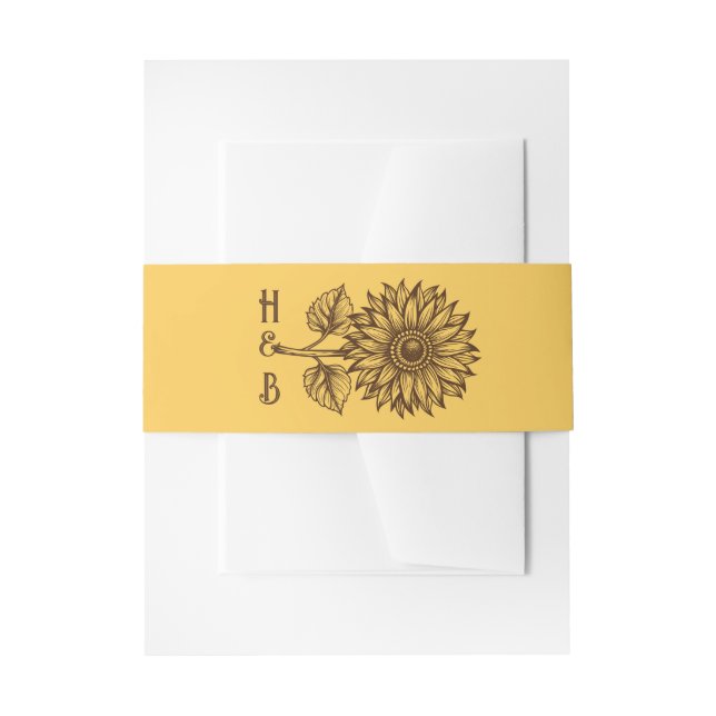 Bandeau De Faire-part Tournesol de moutarde rustique (Devant example)