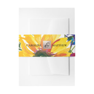 Bandeau De Faire-part Tournesol FLEUR SAUVAGE Mariage Rustique d'été