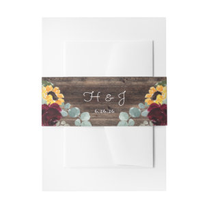 Bandeau De Faire-part Tournesol Roses Grange Bois Rustique Mariage