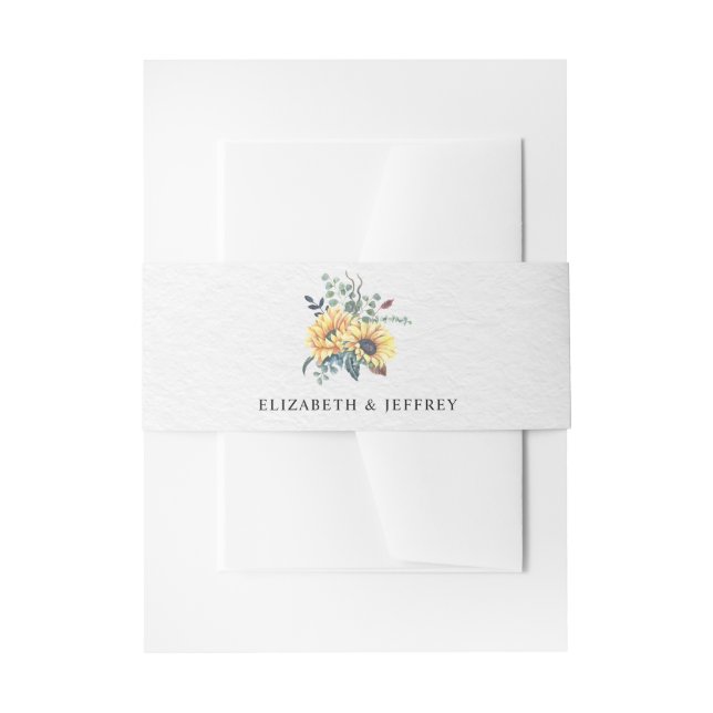 Bandeau De Faire-part Tournesol rustique mariage élégant (Devant example)