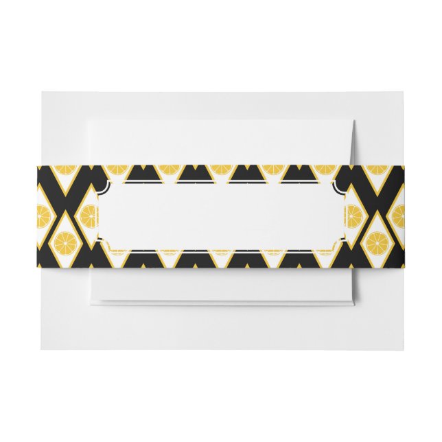 Bandeau De Faire-part Tranches d'agrume dans le motif moderne de diamant (Devant Example)