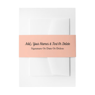 Bandeau De Faire-part Trend Color Soft Peach Invitation Bande de ventre