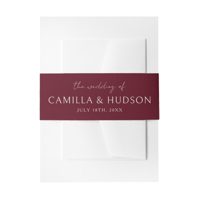 Bandeau De Faire-part True Simplicity 4 | Deep Burgundy | Wedding Invite (Devant example)
