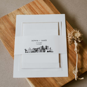 Bandeau De Faire-part Tucson Arizona Skyline Belly Band, 2"x11.5"