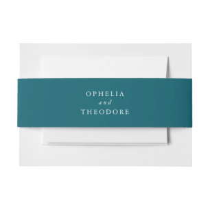 Bandeau De Faire-part Turquoise bleu vert Élégant mariage Invitation