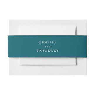 Bandeau De Faire-part Turquoise bleu vert Élégant mariage Invitation