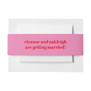 Bandeau De Faire-part Typographie audacieuse rose vif et rouge Mariage m