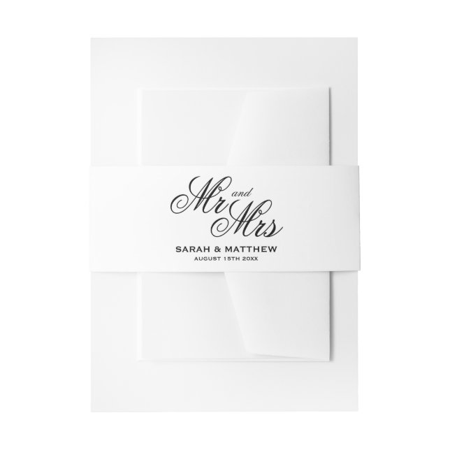 Bandeau De Faire-part Typographie classique mariage M. et Mme. (Devant example)