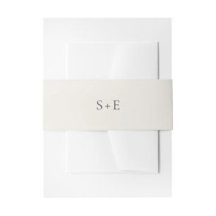 Bandeau De Faire-part Typographie Moderne Monogramme Beige Mariage Éléga