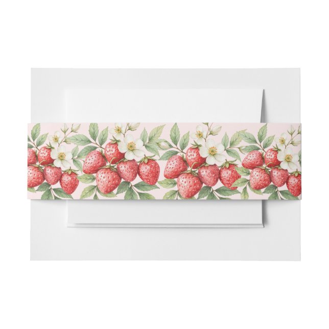 Bandeau De Faire-part Une fraise sucrée Berry en fleurs (Devant Example)