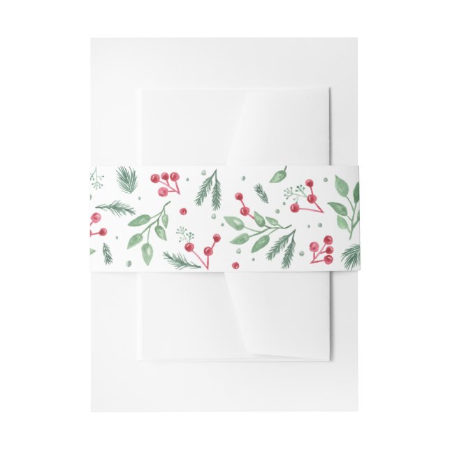 Bandeau De Faire-part Vacances d'aquarelle de Winterberries (Devant example)