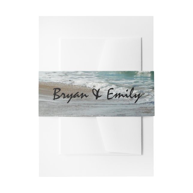Bandeau De Faire-part Vagues sur la plage Tropical Turquoise (Devant example)